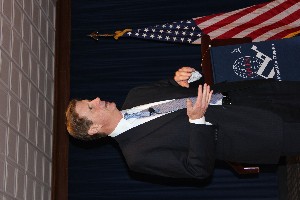 Stephen Bach, mayor of Colorado Springs, addresses chapter attendees at the November luncheon.